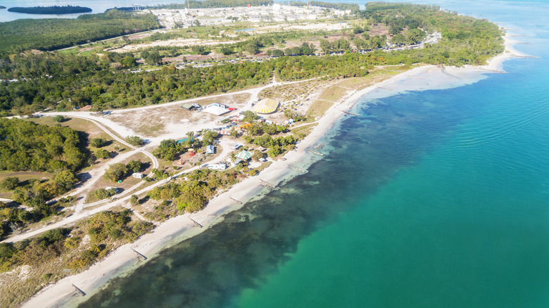 Vue aérienne du parc national de Biscayne