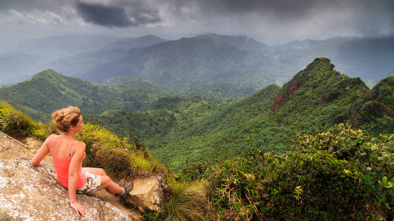 randonneur dans la forêt nationale d'El Yunque