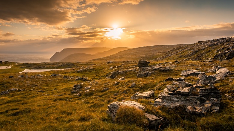 Soleil de minuit à Knivskjellodden, Norvège