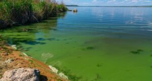 lac aux algues bleu-vert