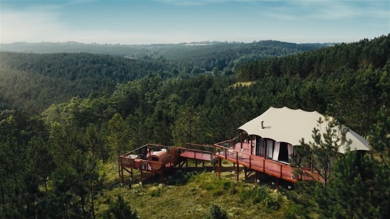 Vue aérienne du camp de Dunya