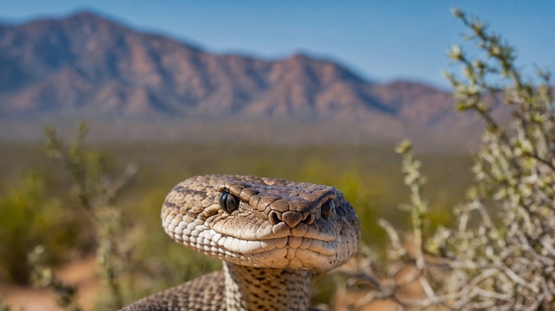 serpent à sonnettes dans les montagnes